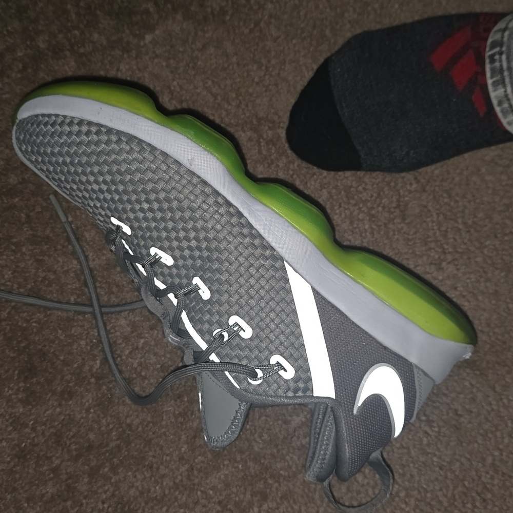 Grey lime green LeBron James size 11
